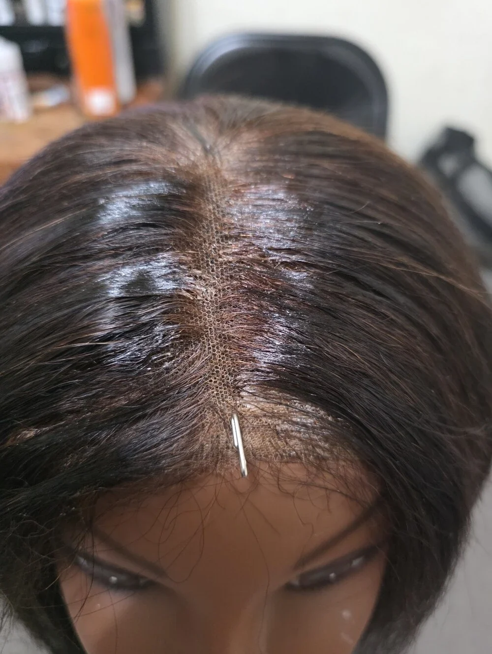 16 inch Human Hair Hand Sewn wig